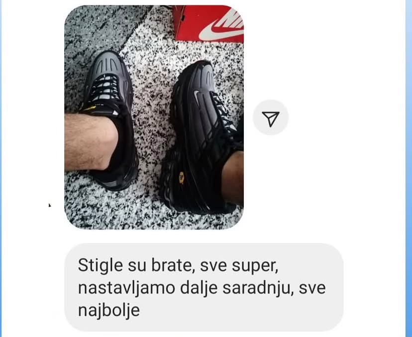 Poruka kupca: Stigle su brate, sve super, nastavljamo dalje saradnju
