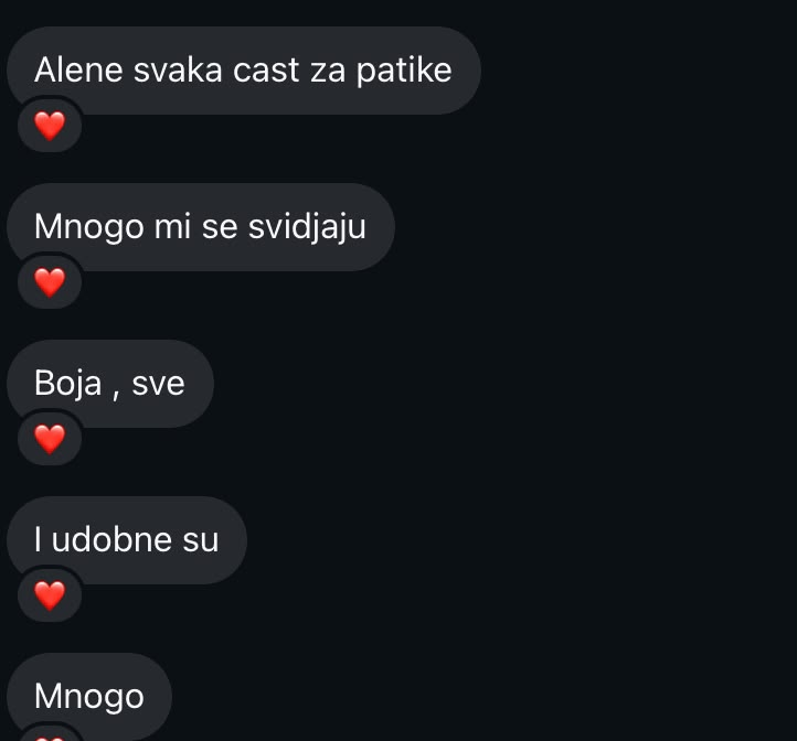 Poruka kupca: Alene svaka cast za patike, mnogo mi se svidjaju, boja, sve, i udobne su